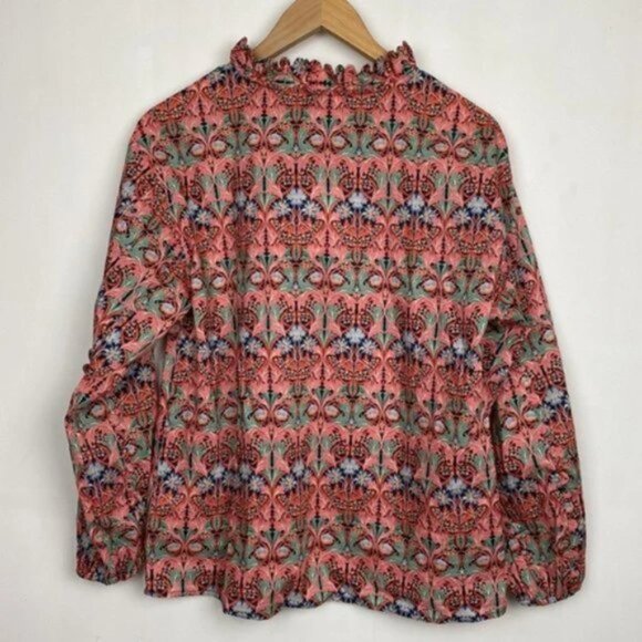 NWT J.Crew x Liberty S Blouse Floral May Nouveau Print Red Pink Tie-Neck - Picture 13 of 13